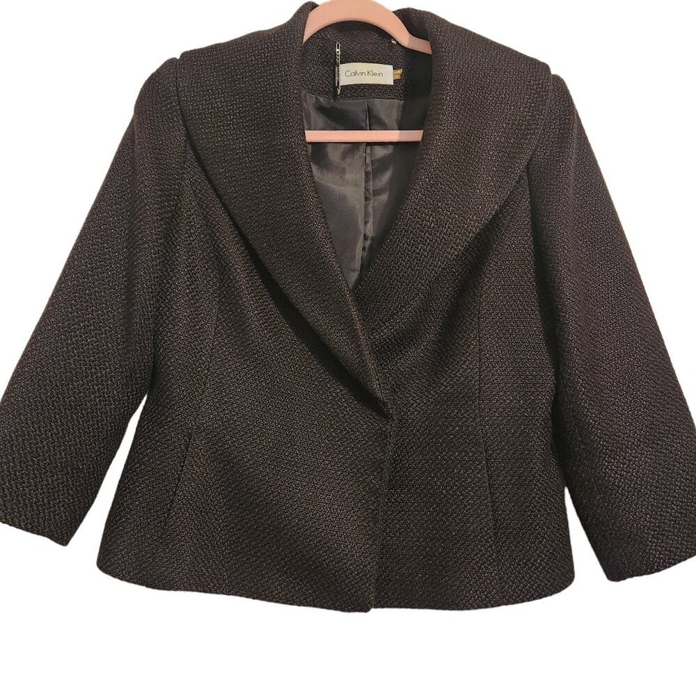 Calvin Klein Lined Black Jacket Size 12 - Picture 3 of 10